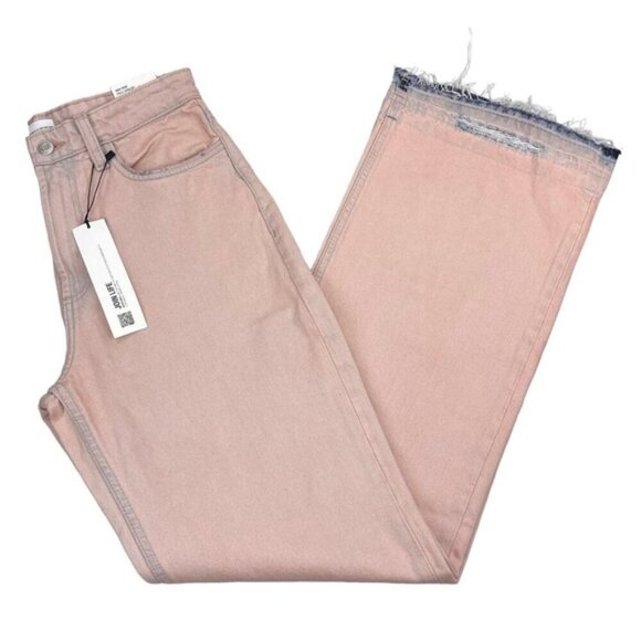 NWT ZARA Mid Rise Full Length Bootcut Jean Sz 4 Raw Destroyed Hem - Picture 5 of 10